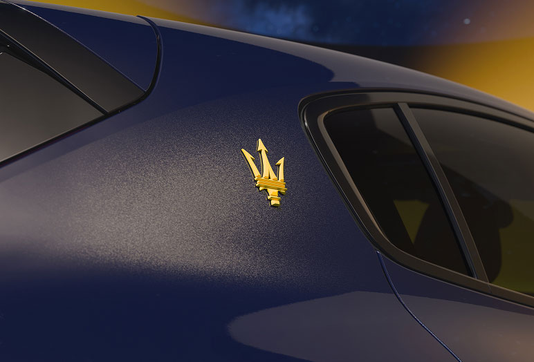 Close up view of Maserati Grecale headlights